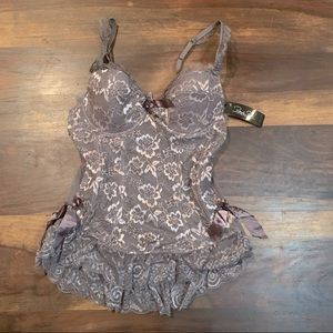 Rene Rofe Grey Lace Lingerie